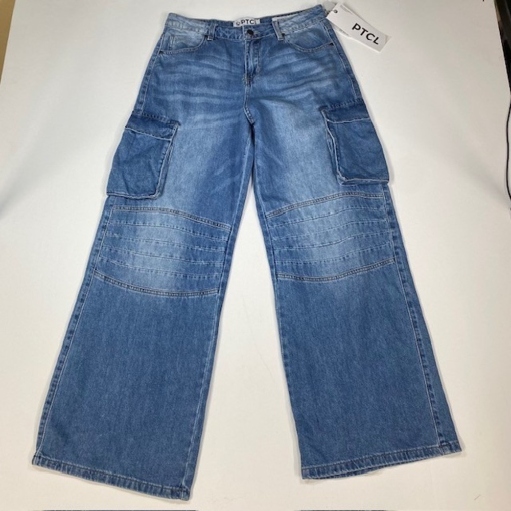 PTCL‎ Wide Leg Cargo Jeans Womens 29 Blue Denim Ethical Brand New with Tags